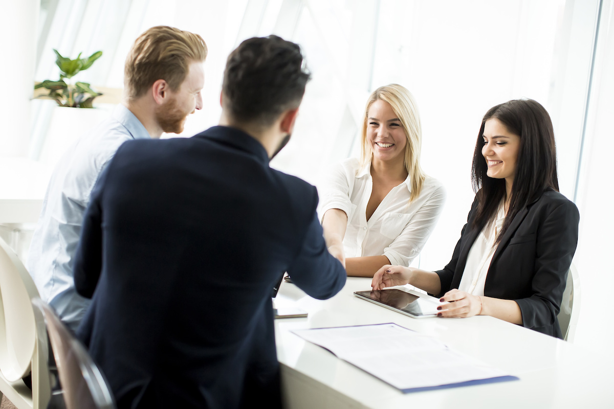 Young people working in the office